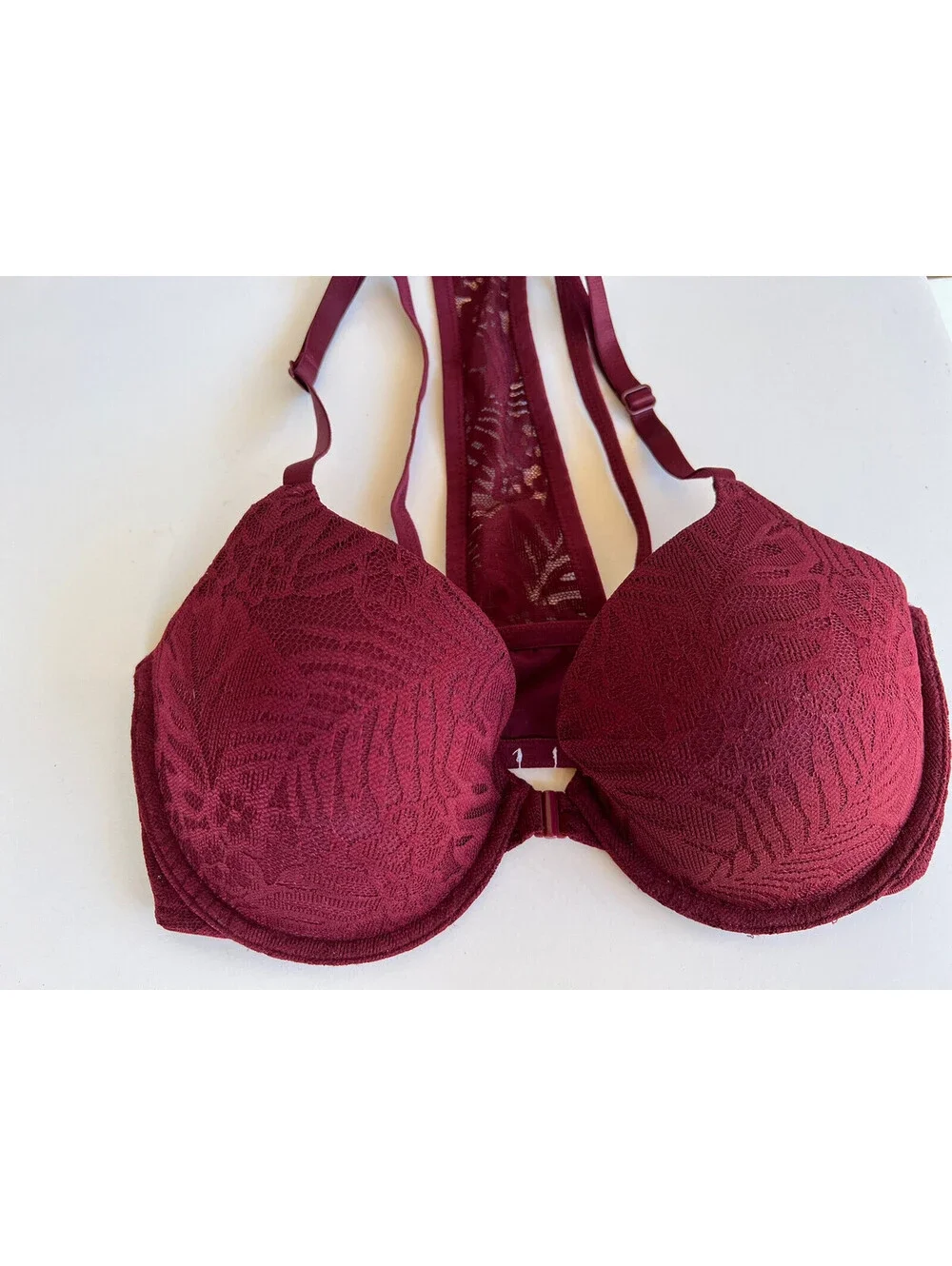 Pink Victoria's Secret Racerback Lightly Lined Bra Maroon 32DD